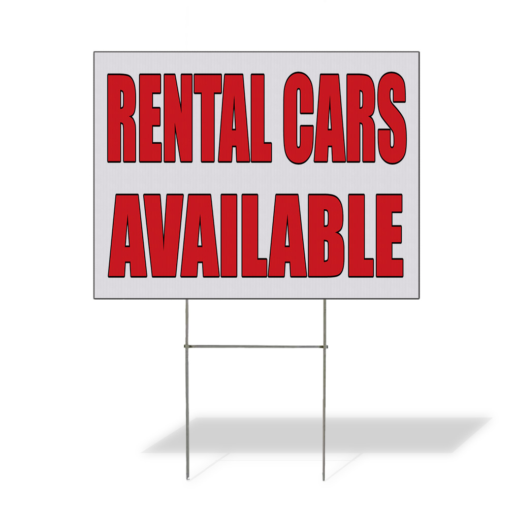Weatherproof Yard Sign Rental Cars Available Auto Body Shop B White