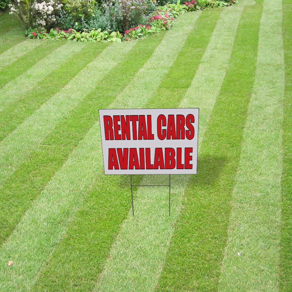 Weatherproof Yard Sign Rental Cars Available Auto Body Shop B White