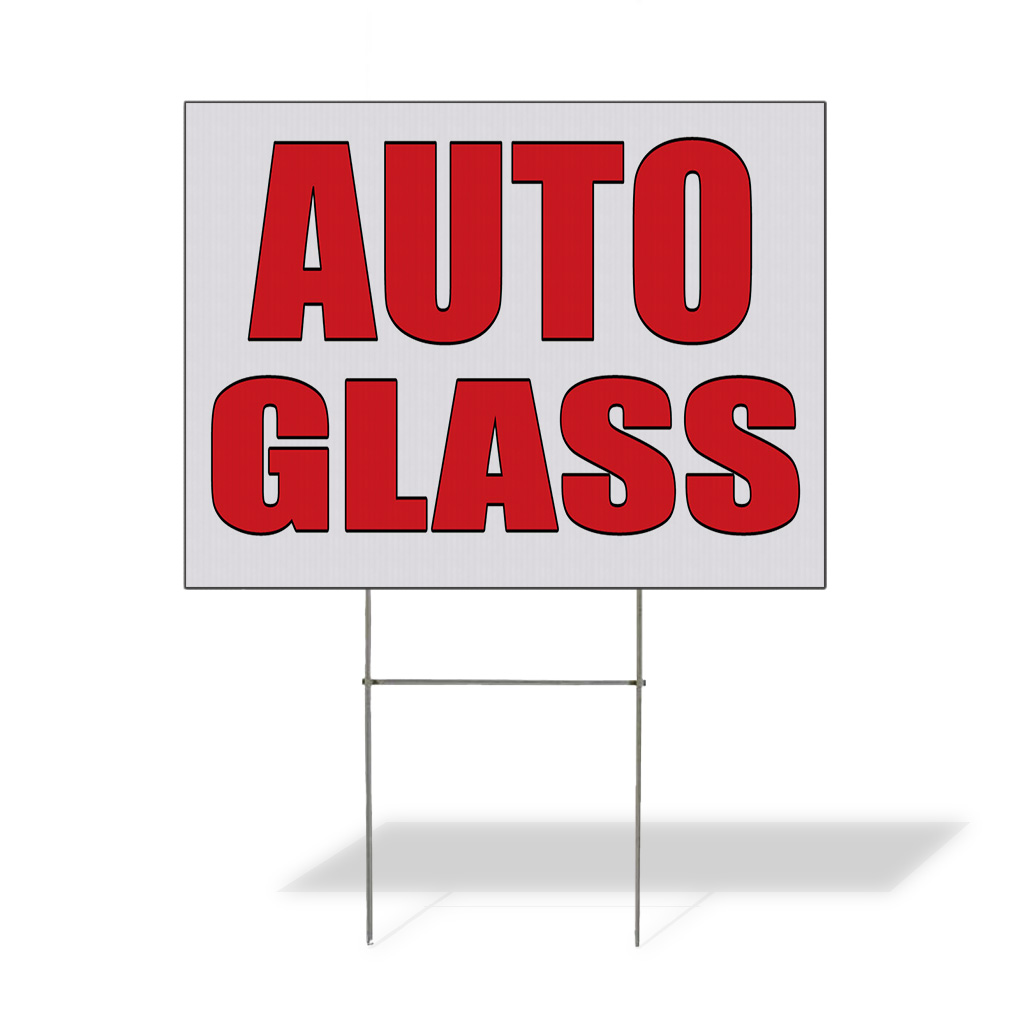 Weatherproof Yard Sign Auto Glass Body Shop Car Repair B White Lawn Garden