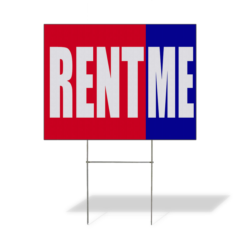 Weatherproof Yard Sign Rent Me Promotion Business Red Lawn Garden Rentals