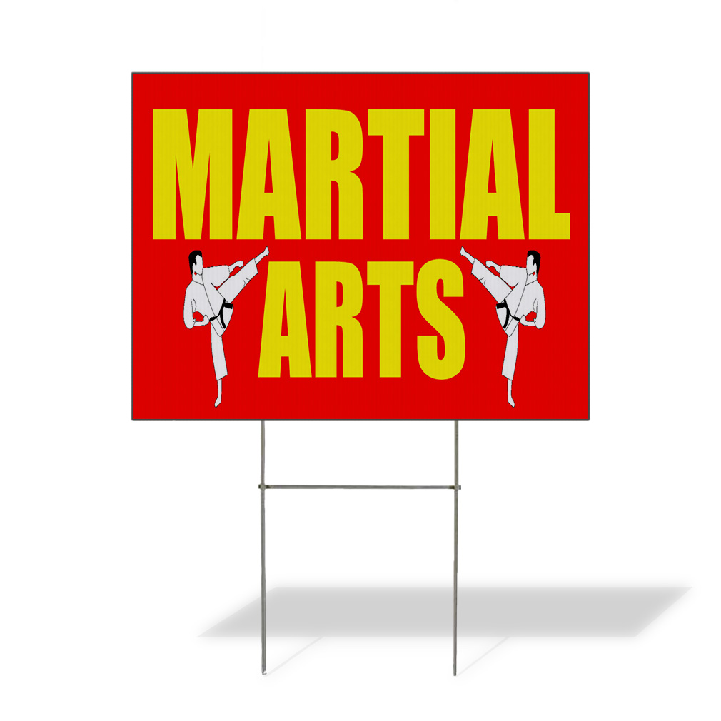 Weatherproof Yard Sign Martial Arts Promotion Business Red Lawn Garden