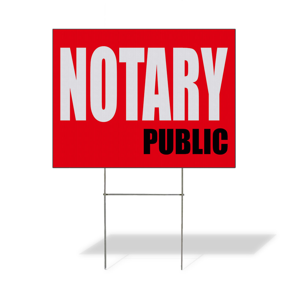 Weatherproof Yard Sign Notary Public Promotion Business B Red Lawn Garden