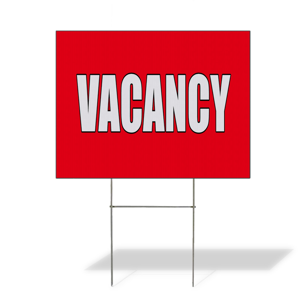 Weatherproof Yard Sign Vacancy Promotion Business Red Lawn Garden