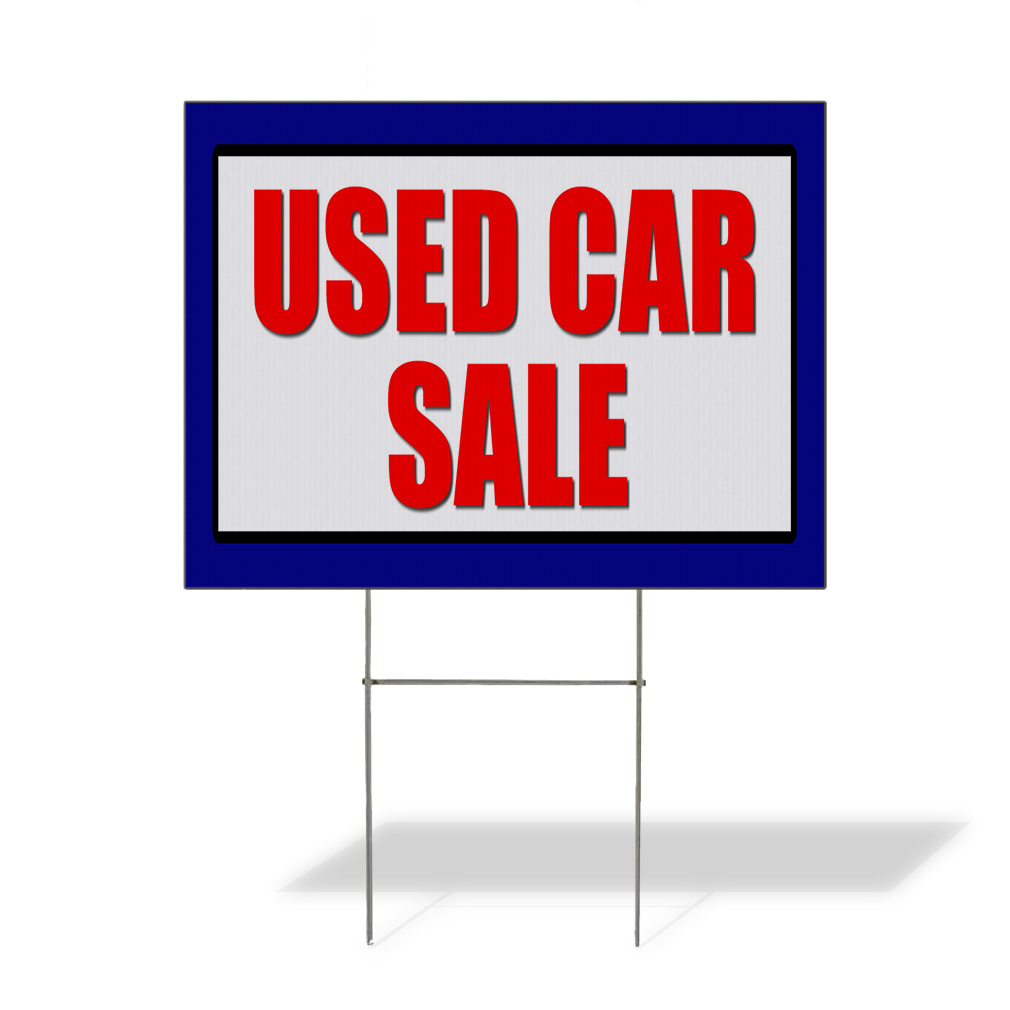 Weatherproof Yard Sign Used Car Sale Promotion Business Red Lawn Garden