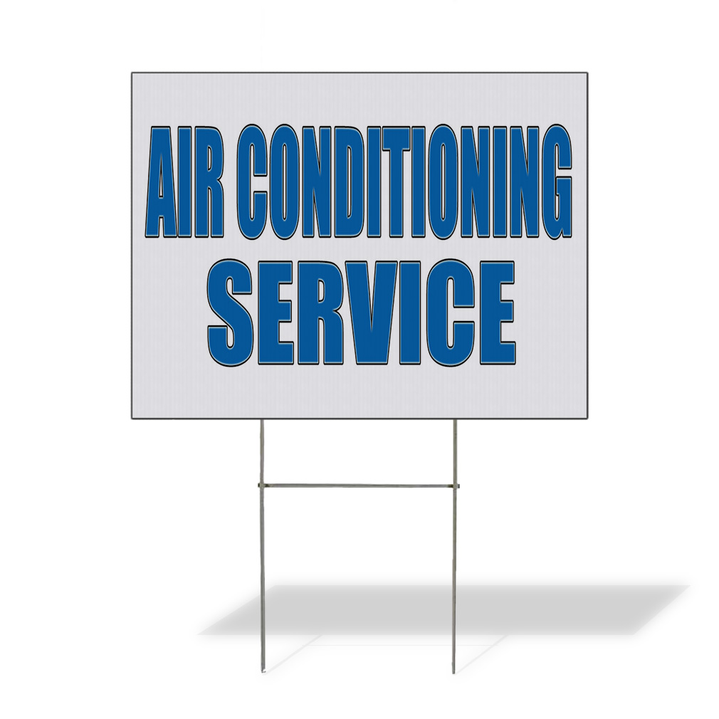 Weatherproof Yard Sign Air Conditioning Service Ac Promotion Business Royal-Blue