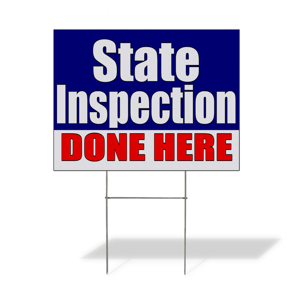 Weatherproof Yard Sign State Inspection Done Here Promotion Business Lawn Garden