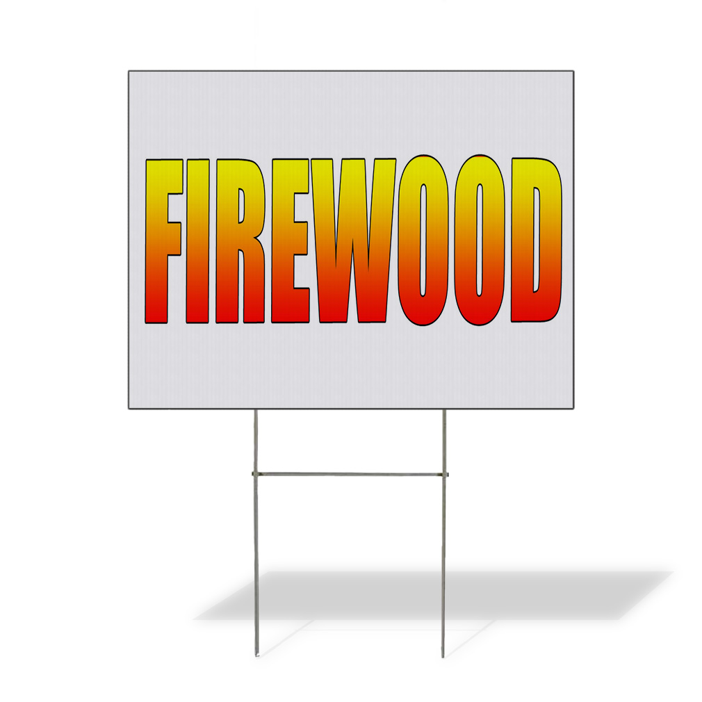 Weatherproof Yard Sign Firewood Promotion Business White Lawn Garden