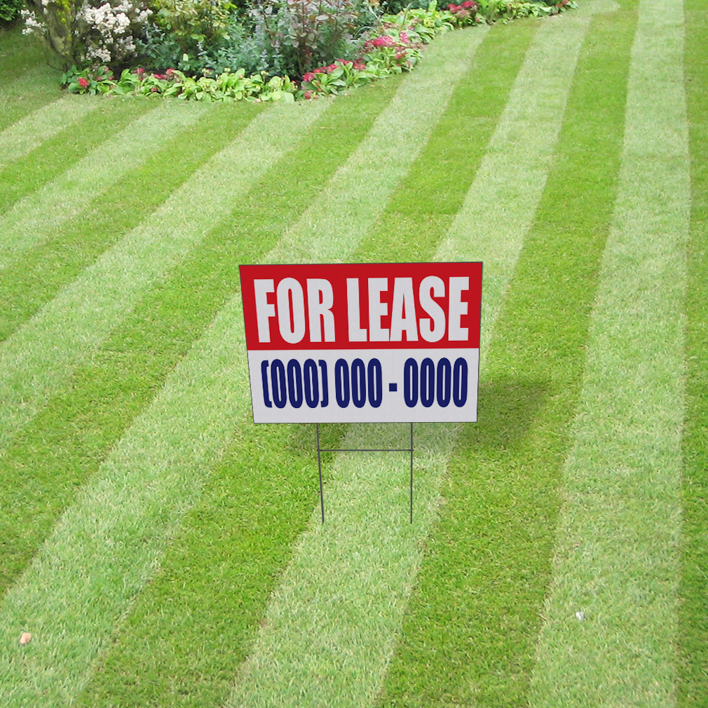 Weatherproof Yard Sign For Lease Custom Phone Number Promotion White