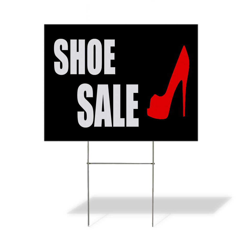 Weatherproof Yard Sign Shoe Sale Store Business Advertisement Red Lawn Garden - Picture 1 of 6