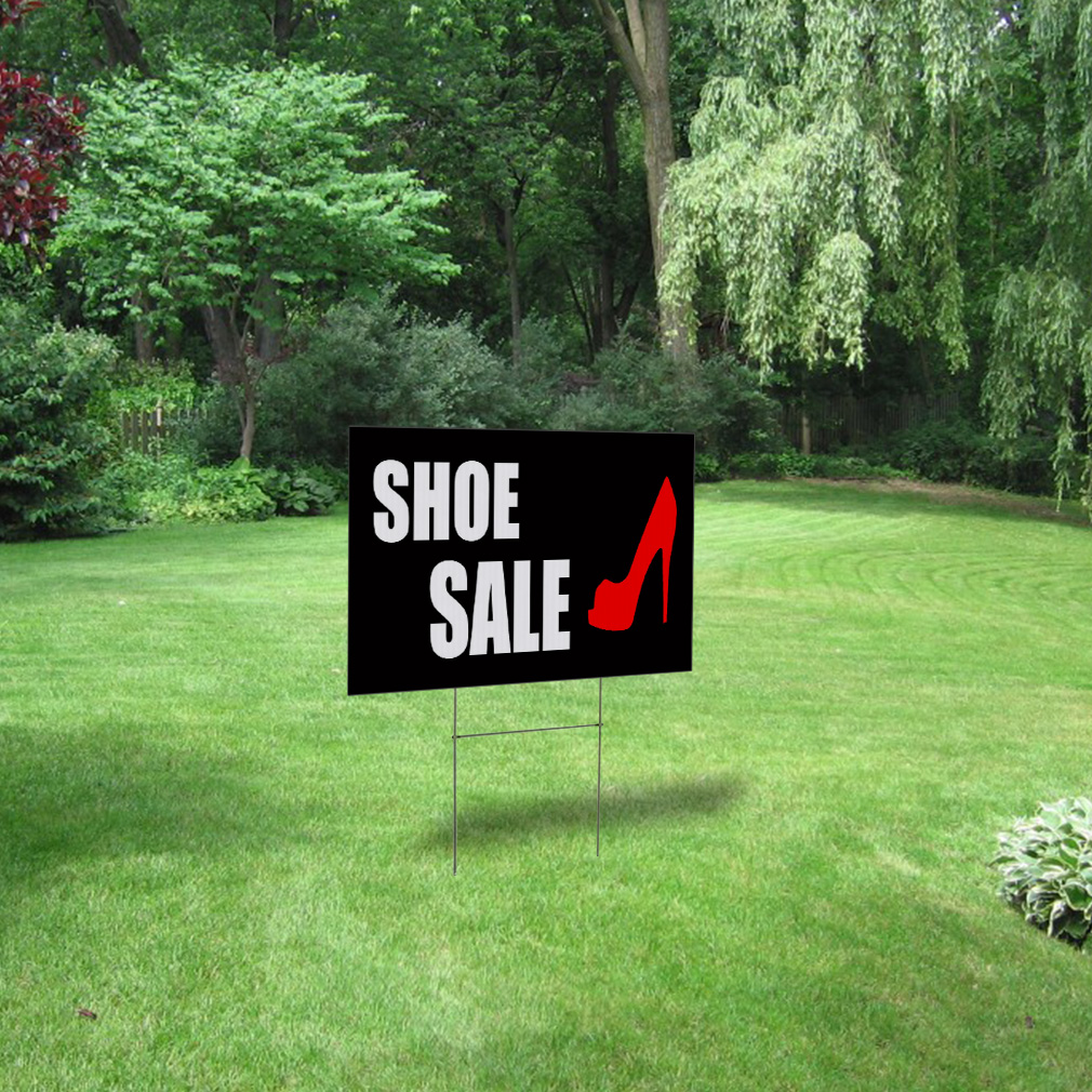 Weatherproof Yard Sign Shoe Sale Store Business Advertisement Red Lawn Garden - Picture 3 of 6