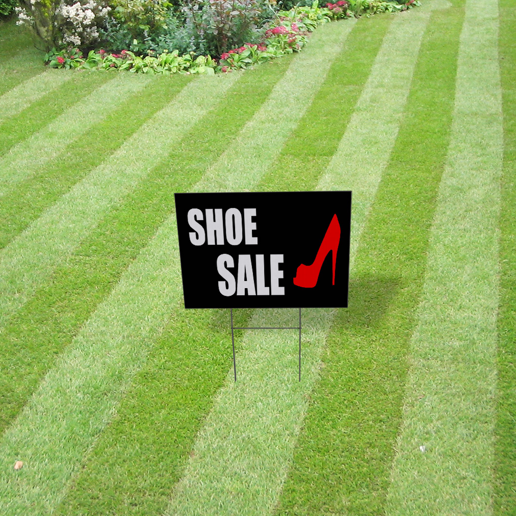 Weatherproof Yard Sign Shoe Sale Store Business Advertisement Red Lawn Garden - Picture 4 of 6