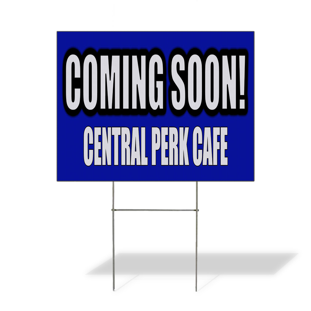 Weatherproof Yard Sign Coming Soon! Custom Name Blue Lawn Garden