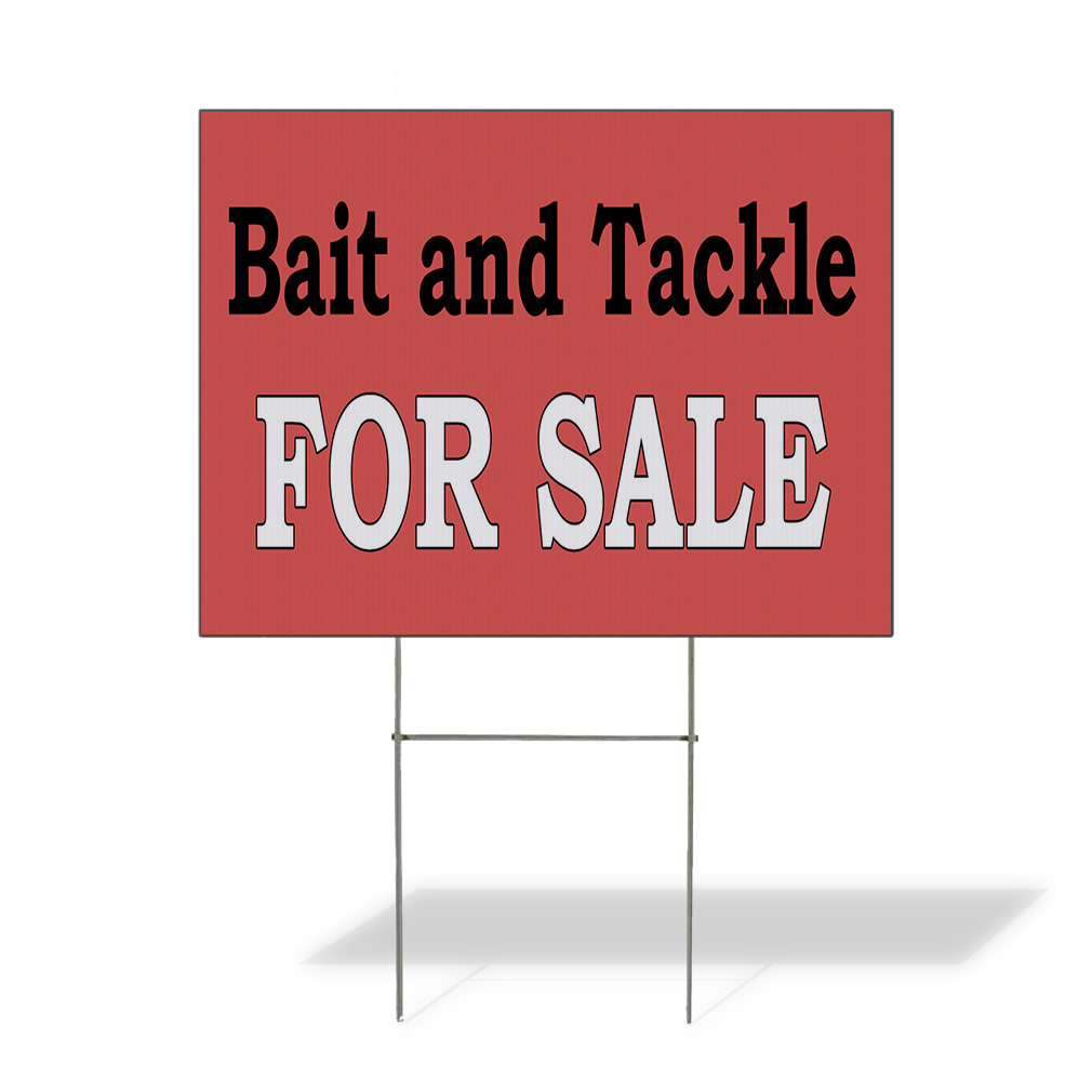 Weatherproof Yard Sign Bait and Tackle for Sale A Soft Pink Lawn Garden