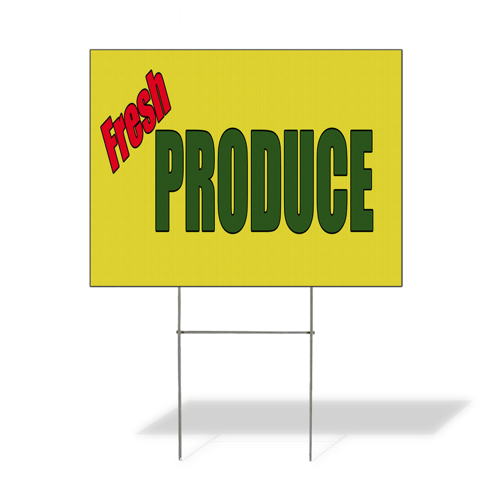 Weatherproof Yard Sign Fresh Produce Food Fair Promotion Business A Lawn Garden