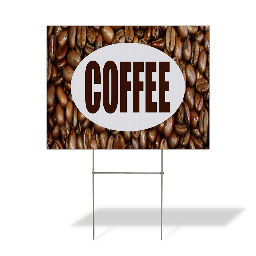 Weatherproof Yard Sign Coffee Caf Restaurant Bar Advertisement Brown Lawn Garden