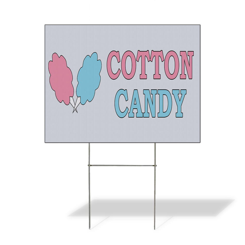 Weatherproof Yard Sign Cotton Candy Food Fair Truck Restaurant Lawn Garden