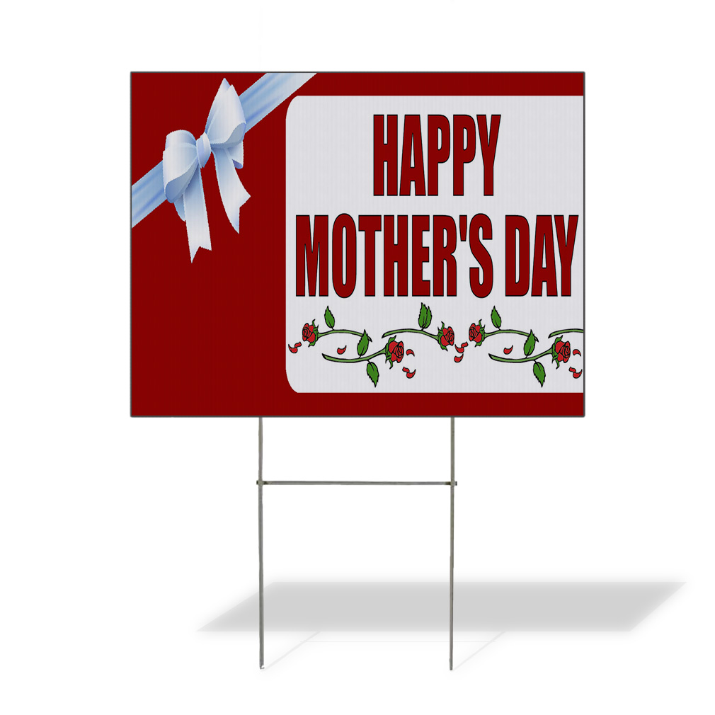 Weatherproof Yard Sign Happy Mother’s Day A Red Lawn Garden