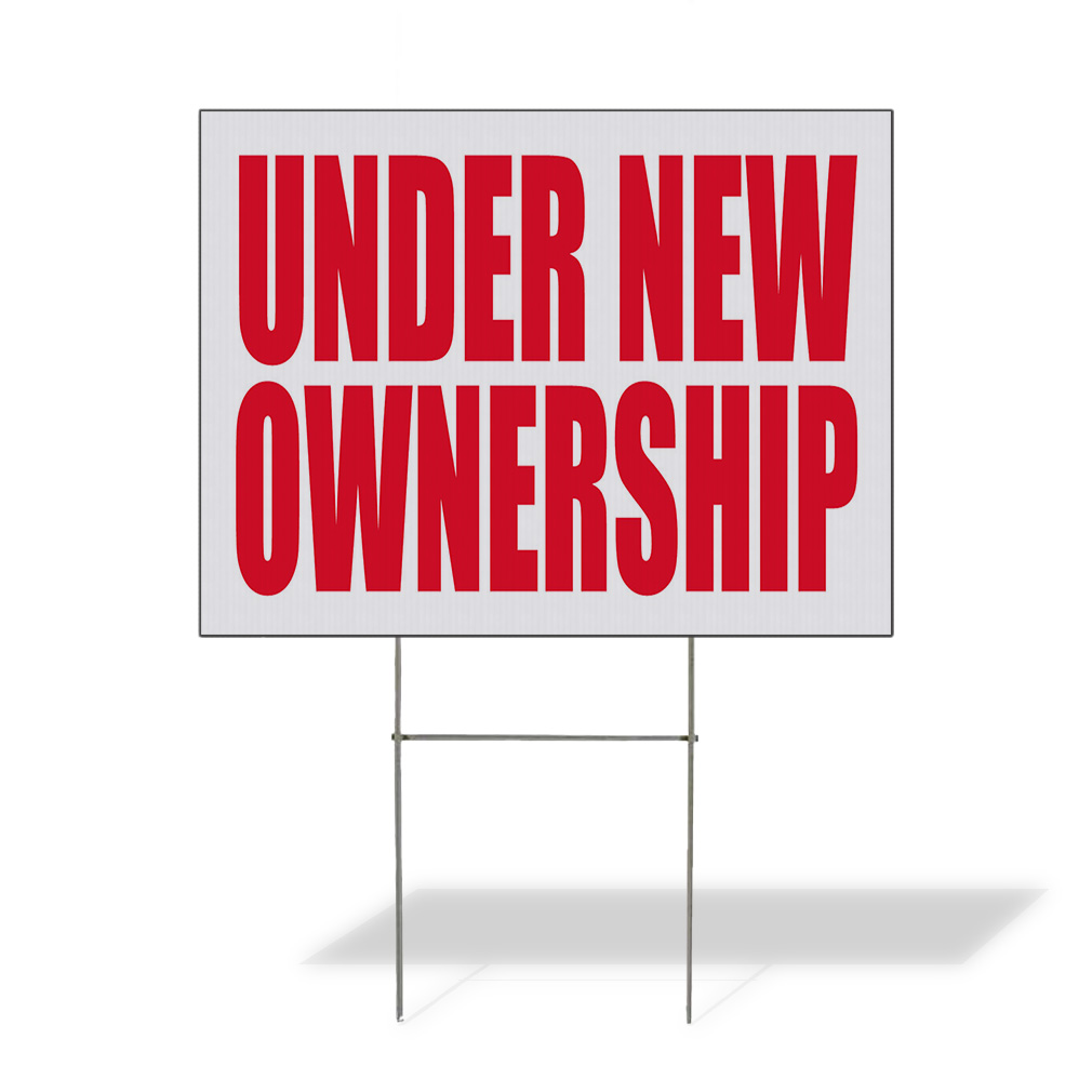 Weatherproof Yard Sign Under New Ownership Promotion Business Red Lawn Garden