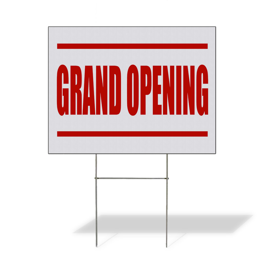 Weatherproof Yard Sign Grand Opening Promotion Business Red Lawn Garden