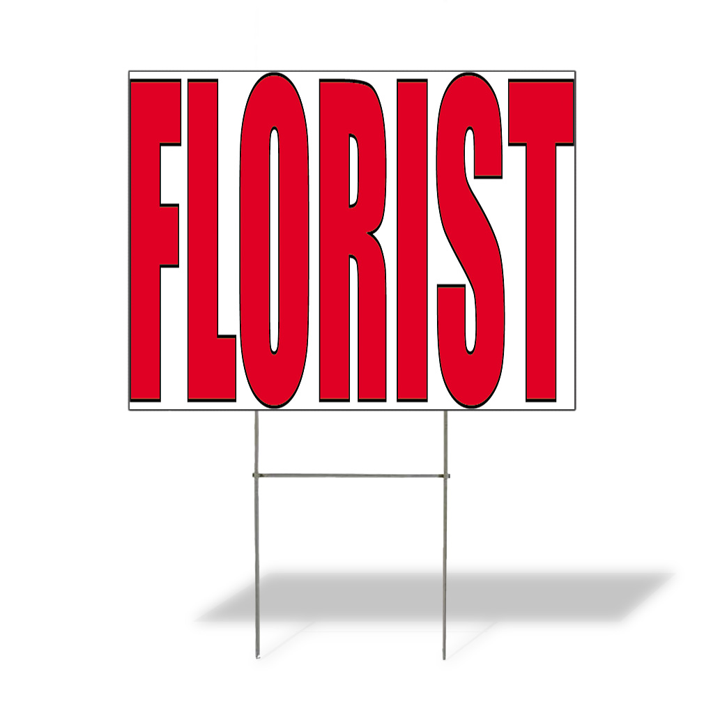 Weatherproof Yard Sign Florist Outdoor Advertising Printing A Red Lawn Garden