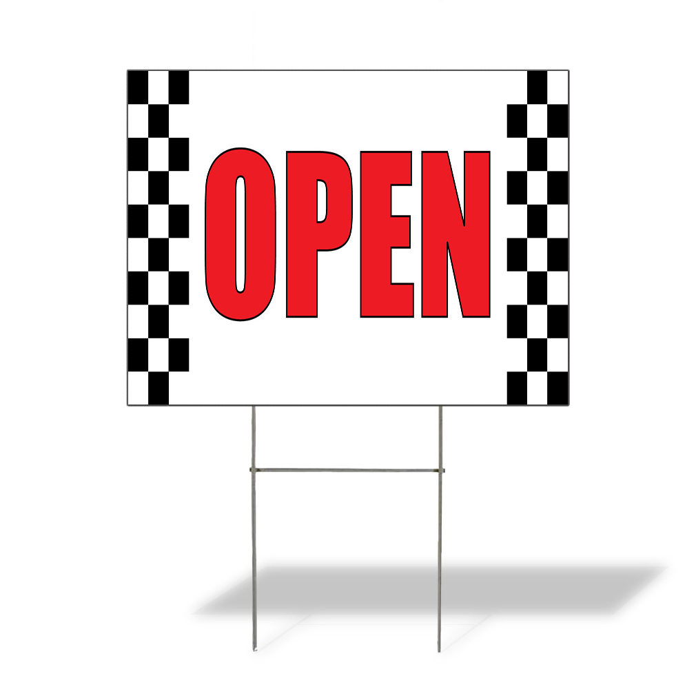 Weatherproof Yard Sign Open Outdoor Advertising Printing C Red Lawn Garden