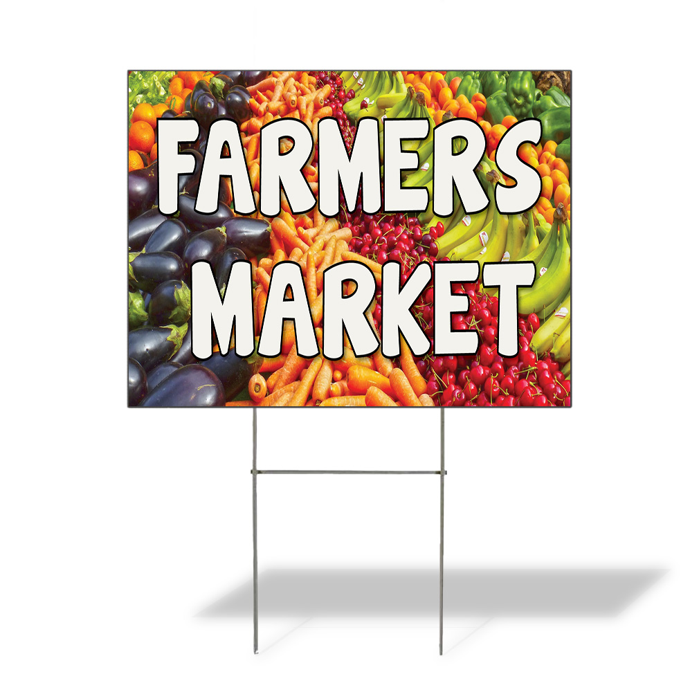 Weatherproof Yard Sign Farmers Market Advertising Printing A Orange Lawn Garden