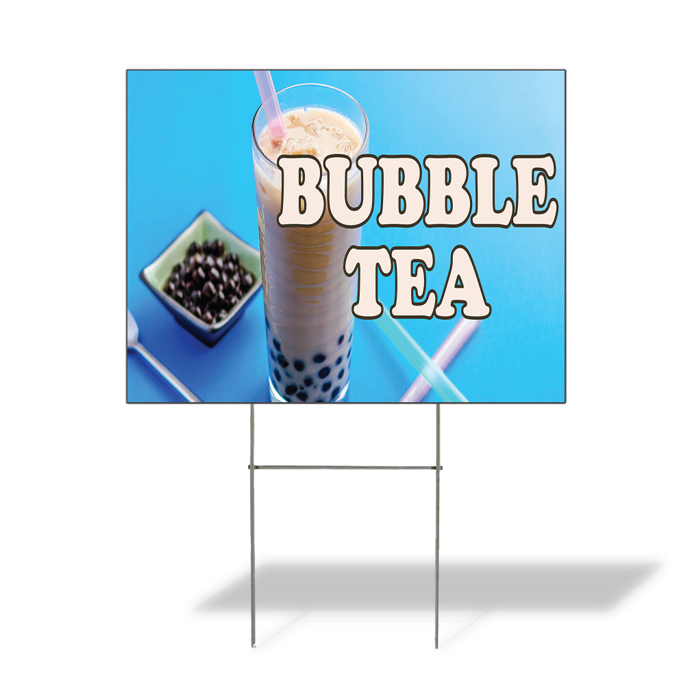 Weatherproof Yard Sign Bubble Tea Outdoor Advertising Printing A Lawn Garden
