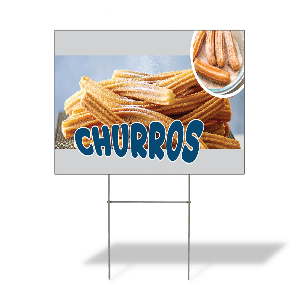 Weatherproof Yard Sign Churros Outdoor Advertising Printing B White Lawn Garden