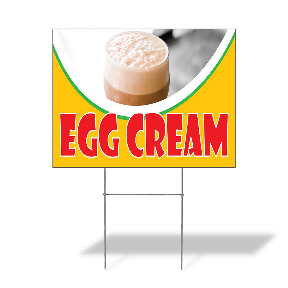 Weatherproof Yard Sign Egg Cream Outdoor Advertising Printing Yellow Lawn Garden