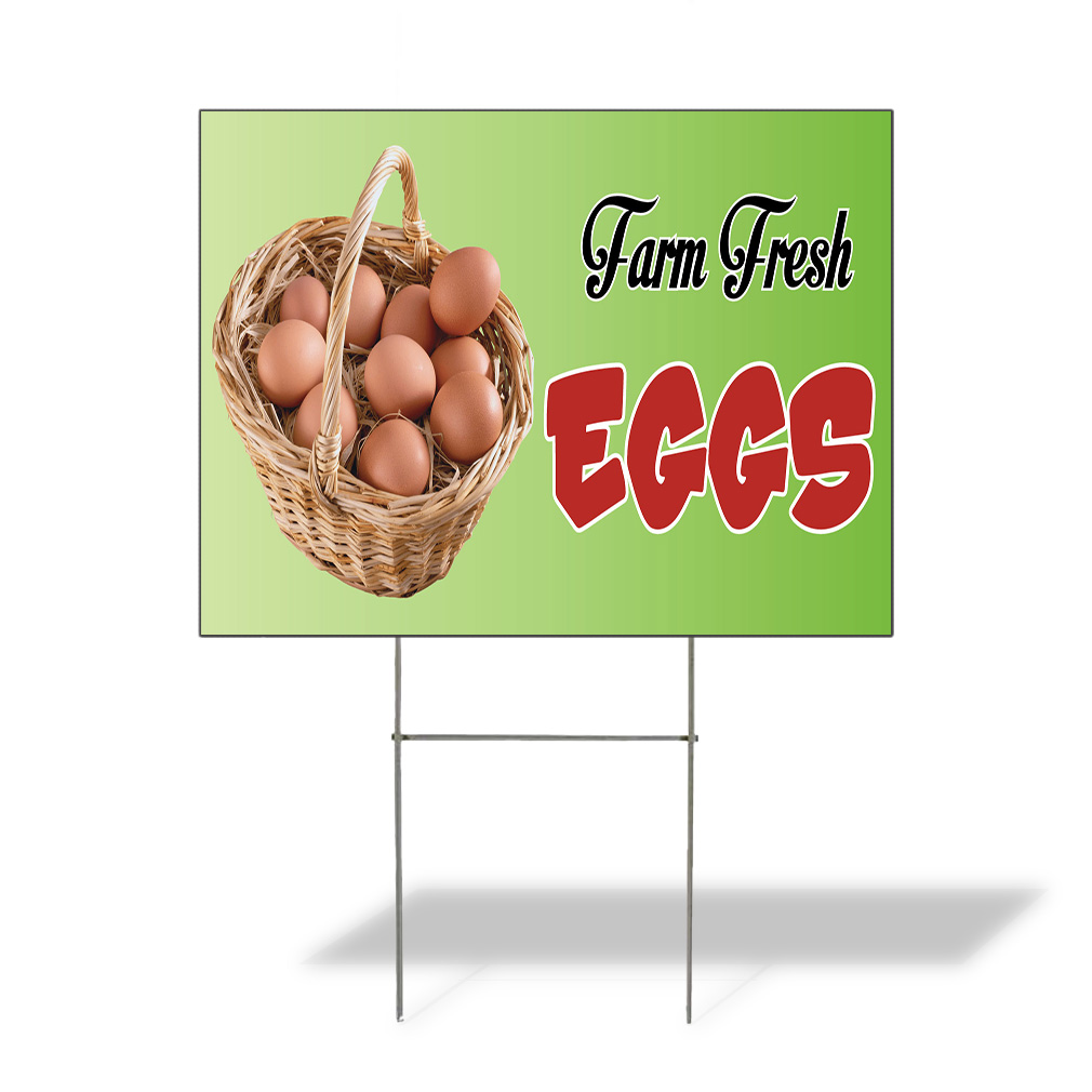 Weatherproof Yard Sign Farm Fresh Eggs Advertising Printing D Brown Lawn Garden