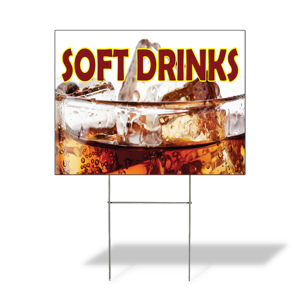 Weatherproof Yard Sign Soft Drinks Outdoor Advertising Printing Lawn Garden