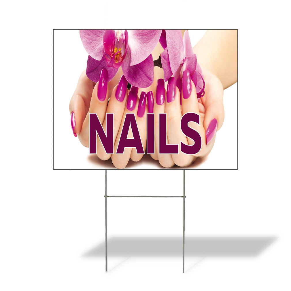 Weatherproof Yard Sign Nails Outdoor Advertising Printing K White Lawn Garden