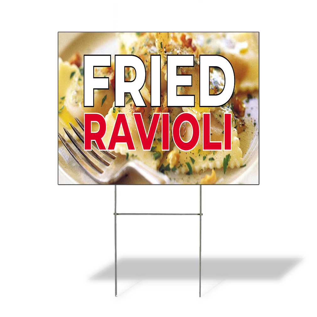 Weatherproof Yard Sign Fried Ravioli Outdoor Advertising Printing Lawn Garden