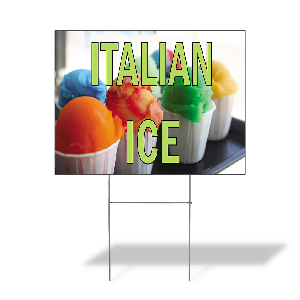 Weatherproof Yard Sign Italian Ice Outdoor Advertising Printing E Lawn Garden