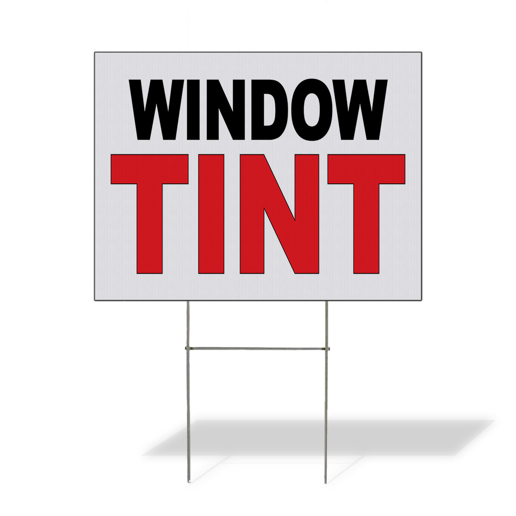 Weatherproof Yard Sign Window Tint Black Red Auto Car Repair Shop Lawn Garden