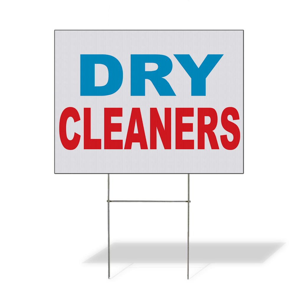 Weatherproof Yard Sign Dry Cleaners Blue Red A Lawn Garden