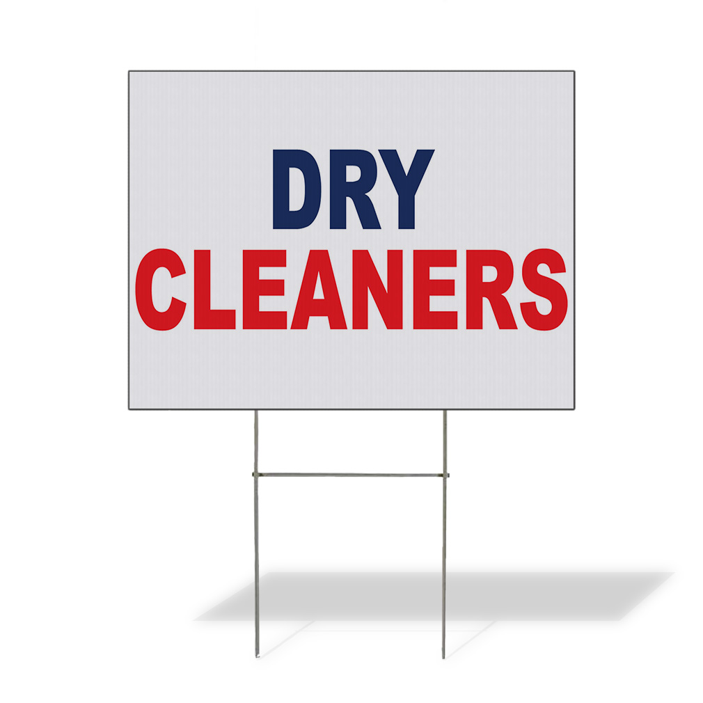 Weatherproof Yard Sign Dry Cleaners Blue Red B Lawn Garden