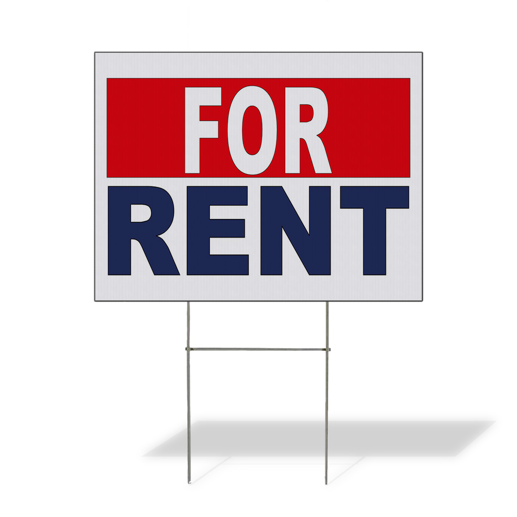 Weatherproof Yard Sign For Rent Red Blue Lawn Garden Rentals
