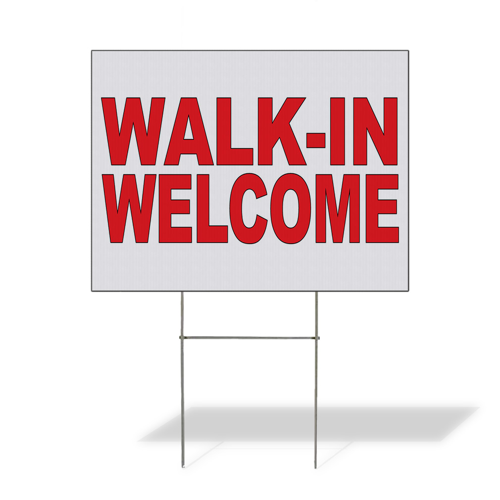 Weatherproof Yard Sign Walk-In Welcome Red Lawn Garden