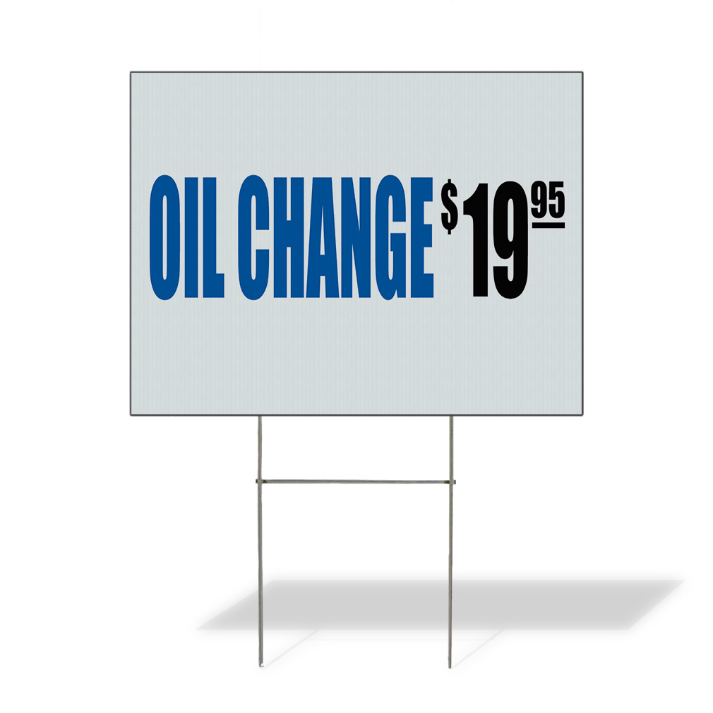 Weatherproof Yard Sign Oil Change $ 19.95 Business Blue Lawn Garden Auto Repairs