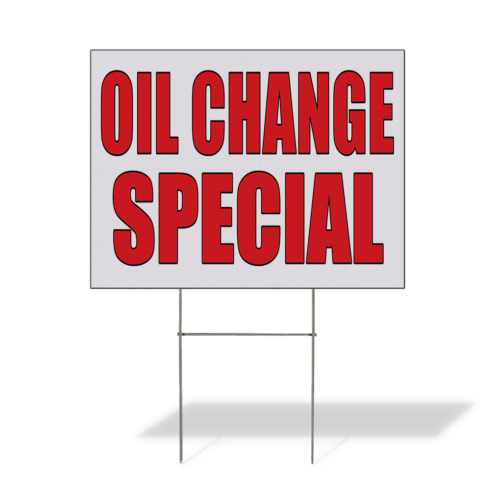 Weatherproof Yard Sign Oil Change Special Auto Body Shop Car Repair B White