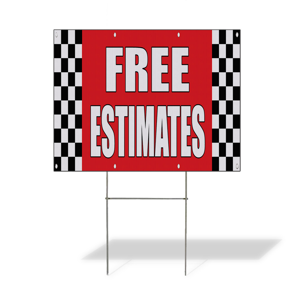 Weatherproof Yard Sign Free Estimates Auto Body Shop Car Repair A Lawn Garden