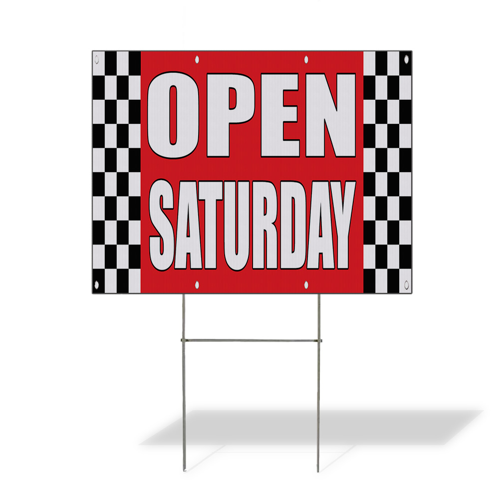 Weatherproof Yard Sign Open Saturdays Auto Body Shop Car Repair A Lawn Garden