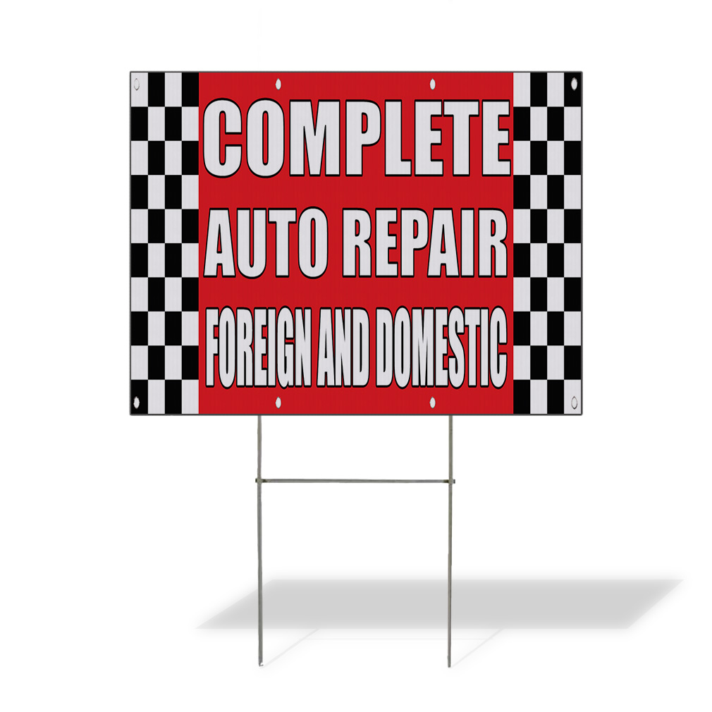 Weatherproof Yard Sign Complete Auto Repair Foreign Domestic Body Shop ...