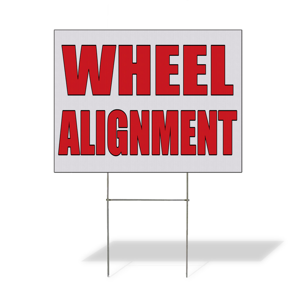 Weatherproof Yard Sign Wheel Alignment Auto Body Shop Car Repair B Lawn ...