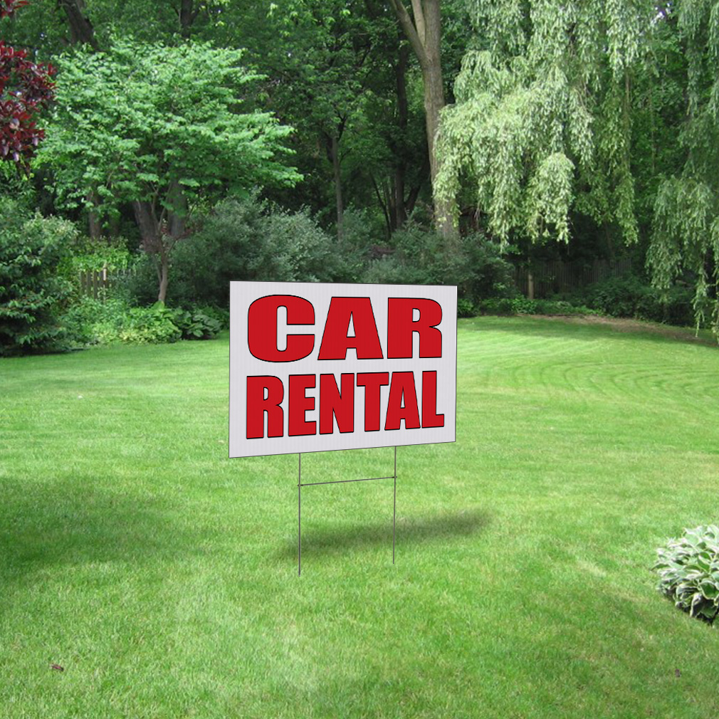 Garage Rental Sign Weatherproof Yard Sign Car Rental Auto Body Shop Repair B White Lawn ...