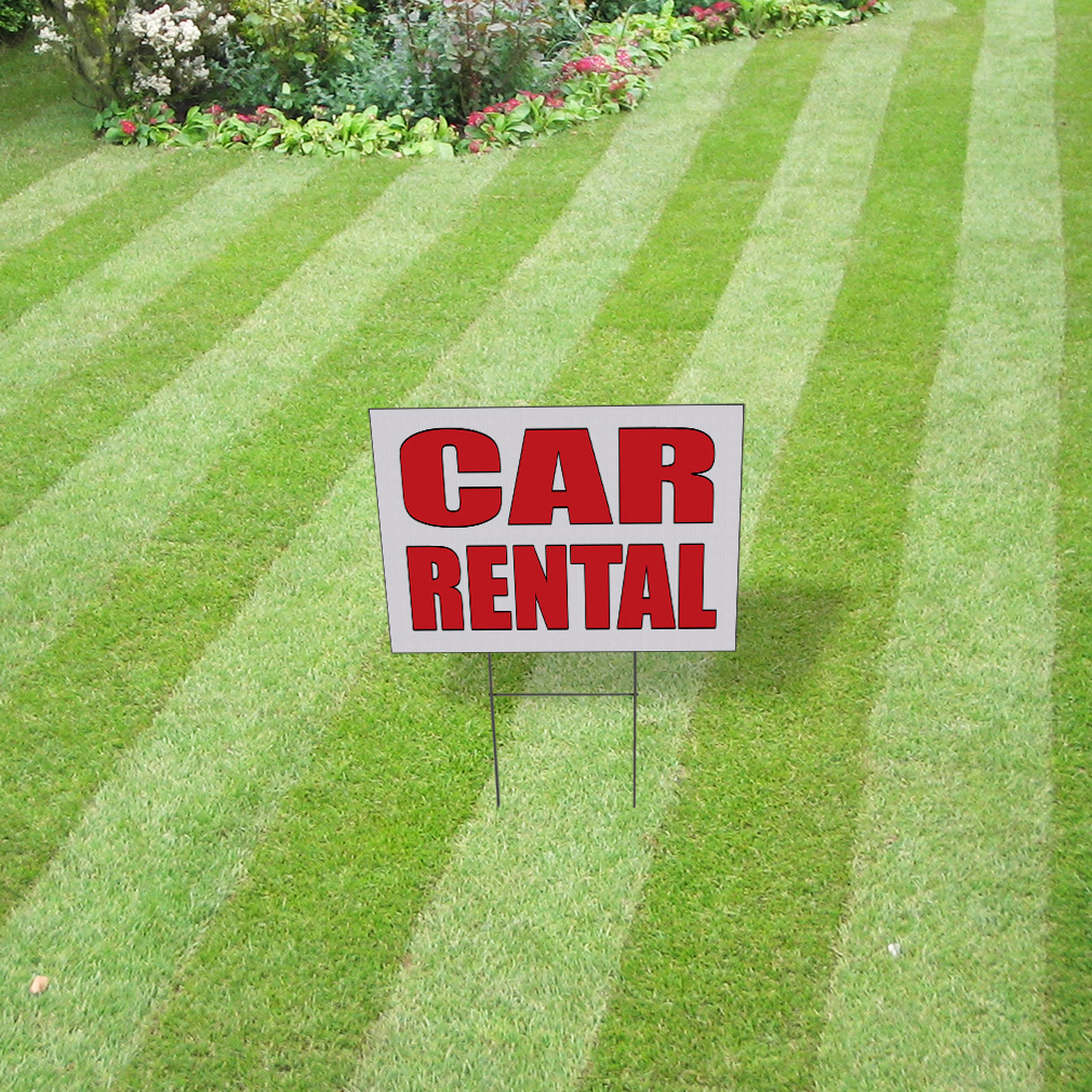 Garage Rental Sign Weatherproof Yard Sign Car Rental Auto Body Shop Repair B White Lawn ...