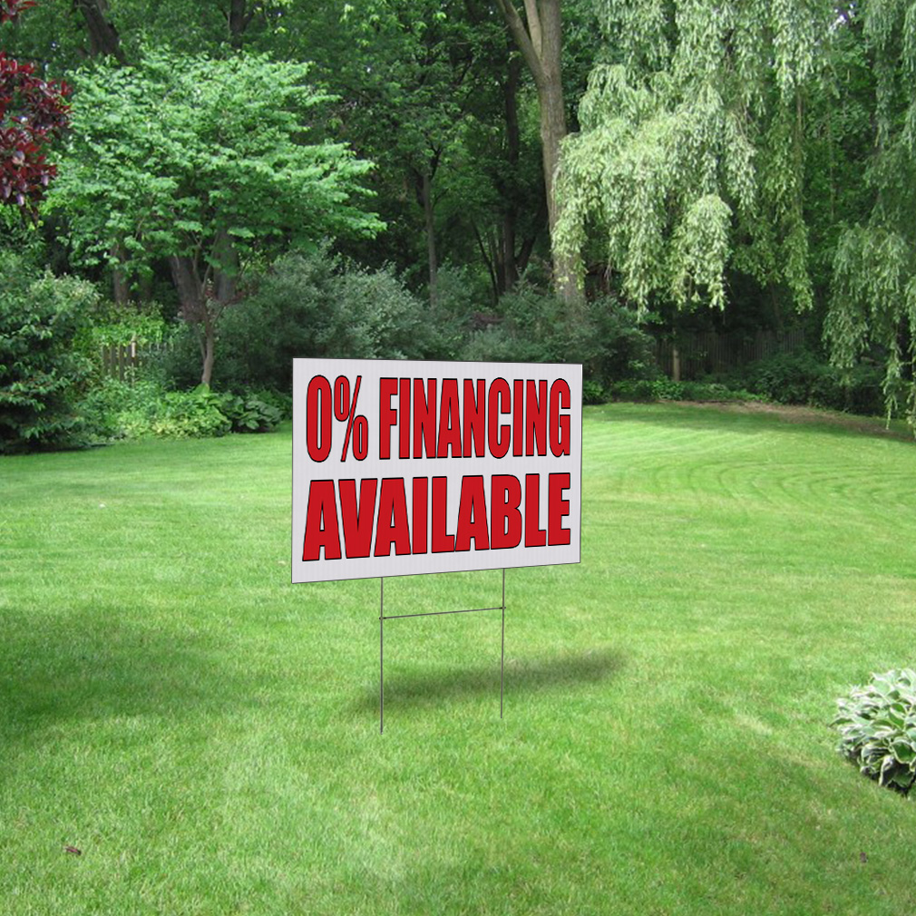 Weatherproof Yard Sign 0% Financing Available Auto Body Shop Car B Lawn ...