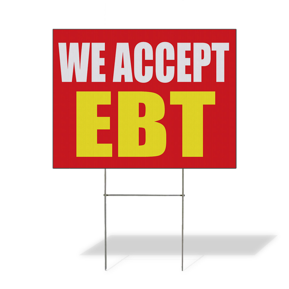 Weatherproof Yard Sign We Accept Ebt Promotion Business B Red Lawn Garden
