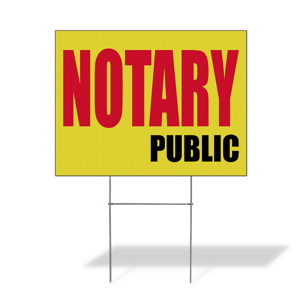 Weatherproof Yard Sign Notary Public Promotion Business A Yellow Lawn Garden